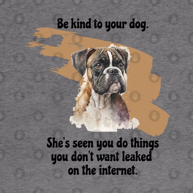 Boxer Be Kind To Your Dog. She’s Seen You Do Things You Don't Want Leaked On The Internet by SmoothVez Designs